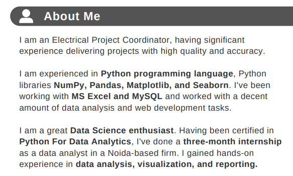 data scientist resume