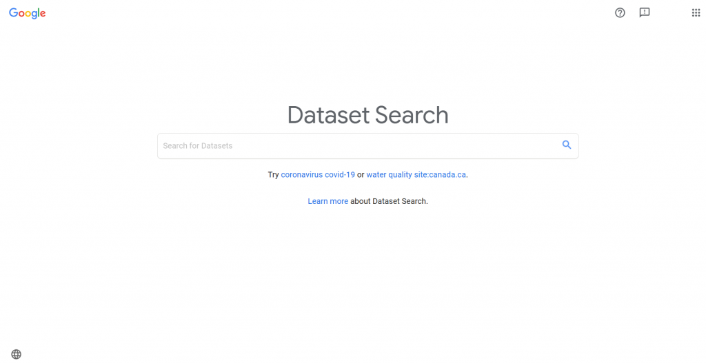Google Dataset search For Data Science Projects 