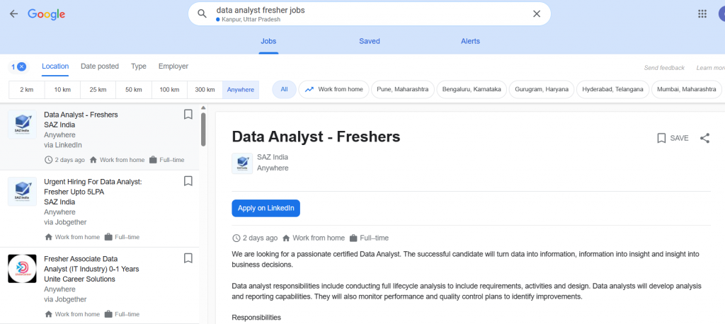 what is data science - data analyst fresher jobs