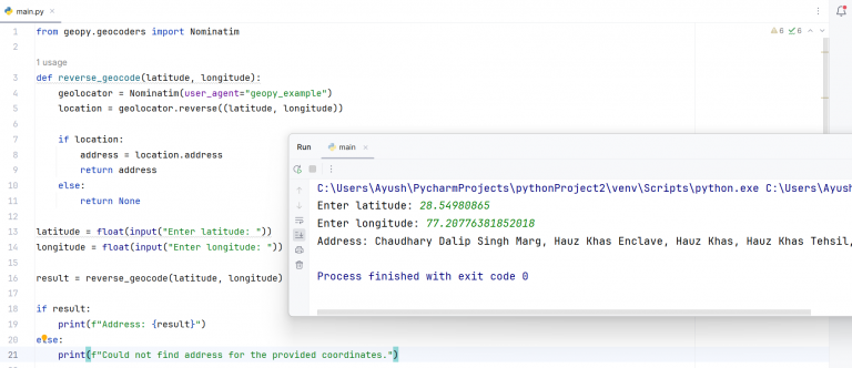 2 Easy Python Codes to Access Latitude & Longitude. - Console Flare Blog
