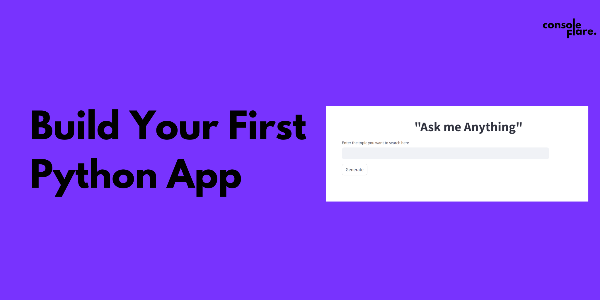 Build your first Python app in 5 minutes: 'Ask Me Anything' - Console ...