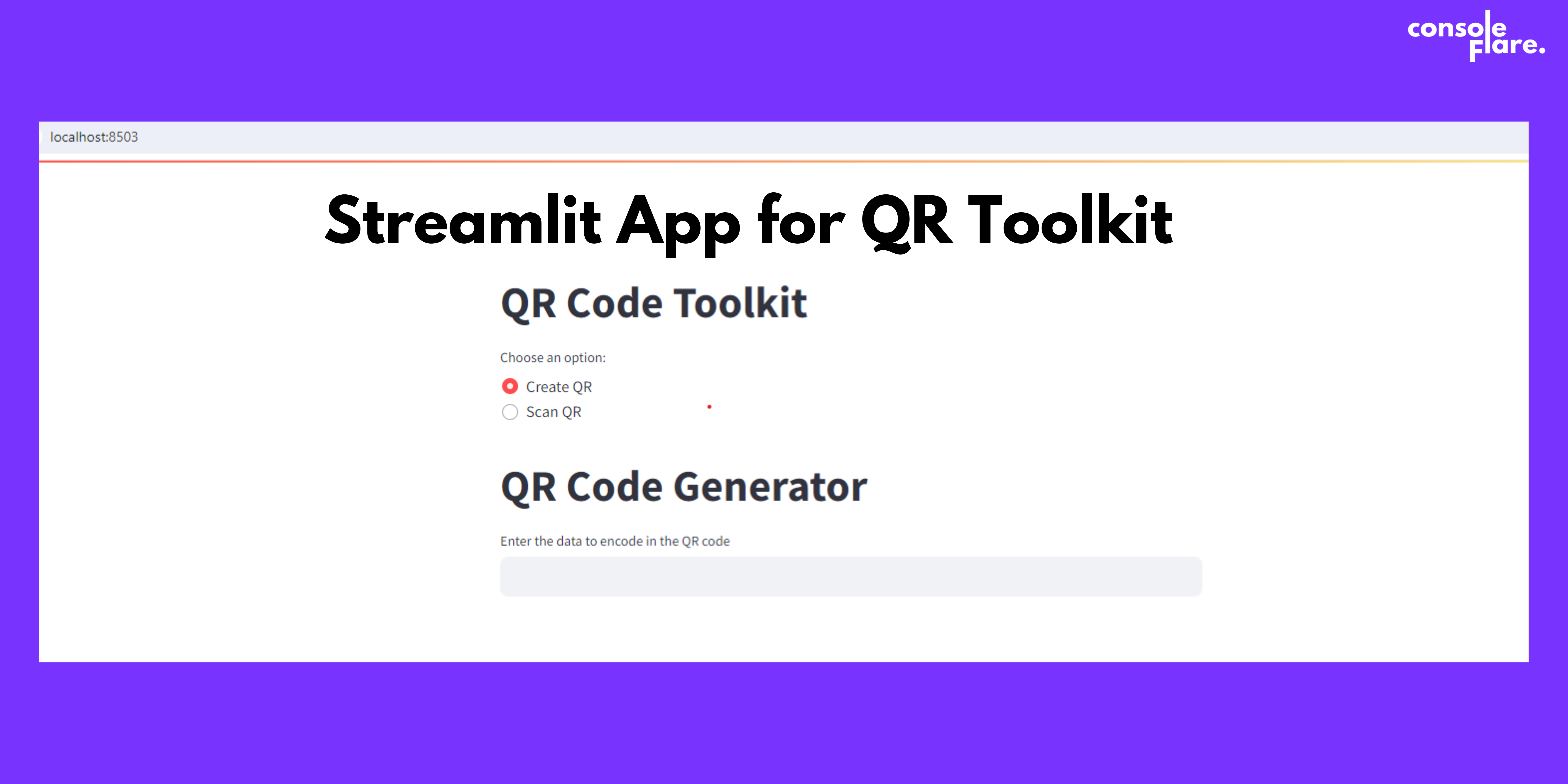 Streamlit app for QR Toolkit in 6 simple steps