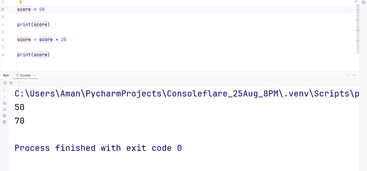 Updating Variable Values