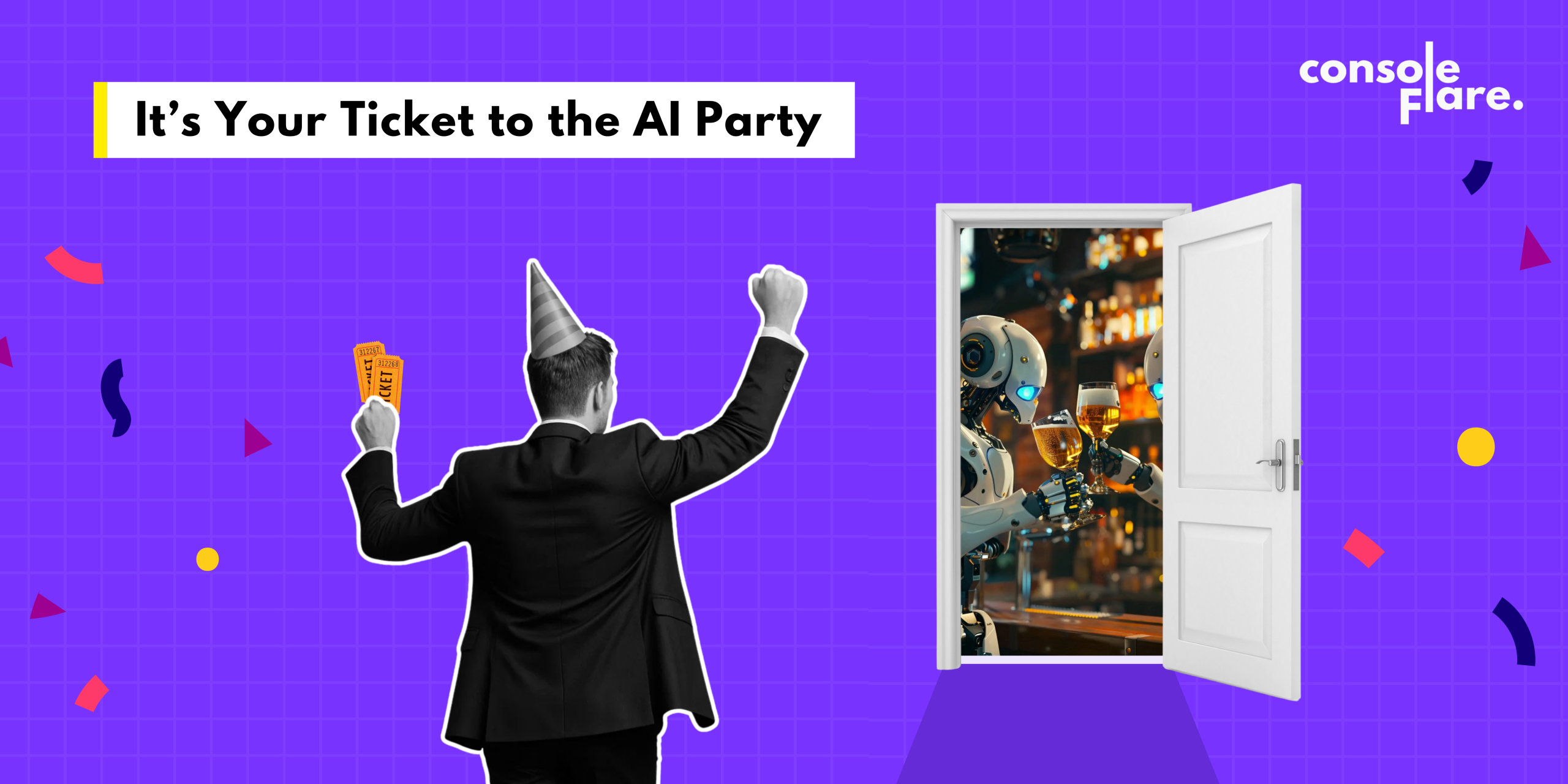 Man entering a door to the AI world symbolizing Data Science as the gateway to Artificial Intelligence