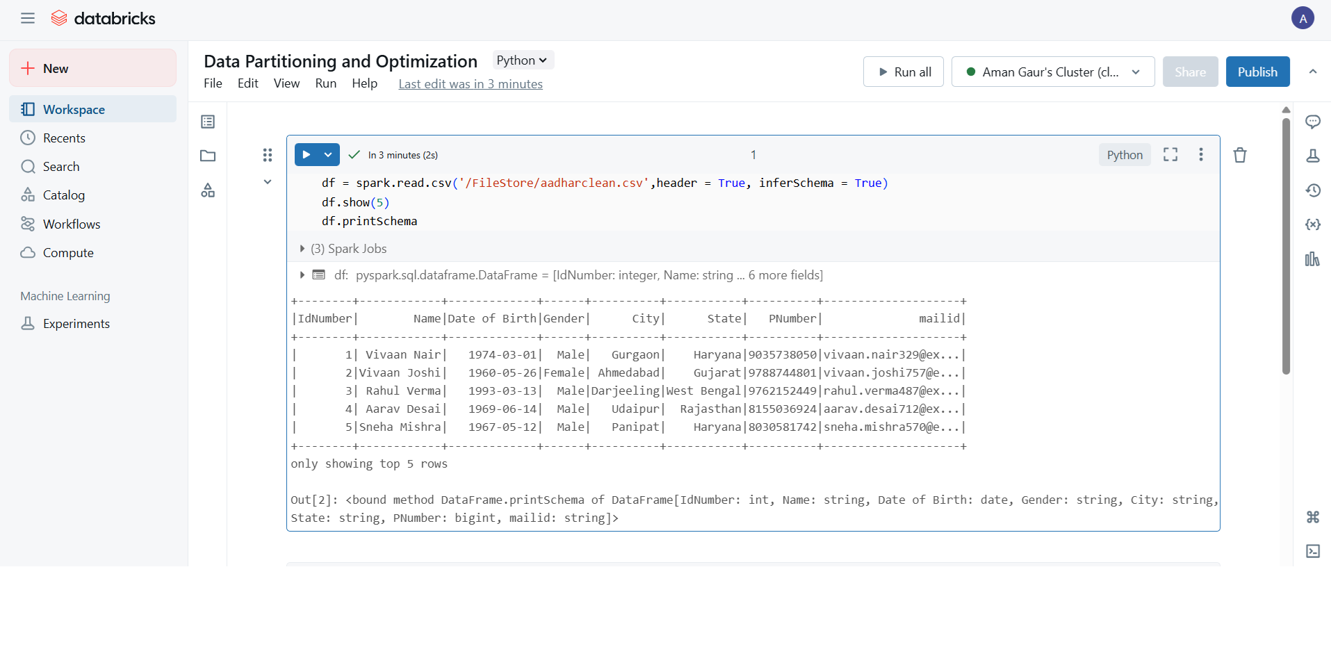 Loading the Dataset with part of Data Partitioning