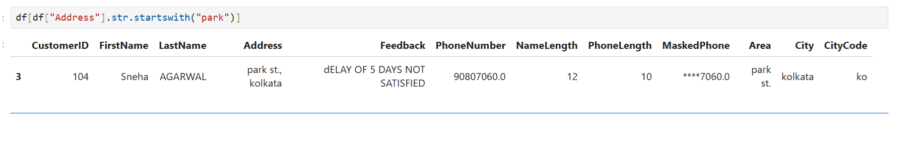 Address starting with park