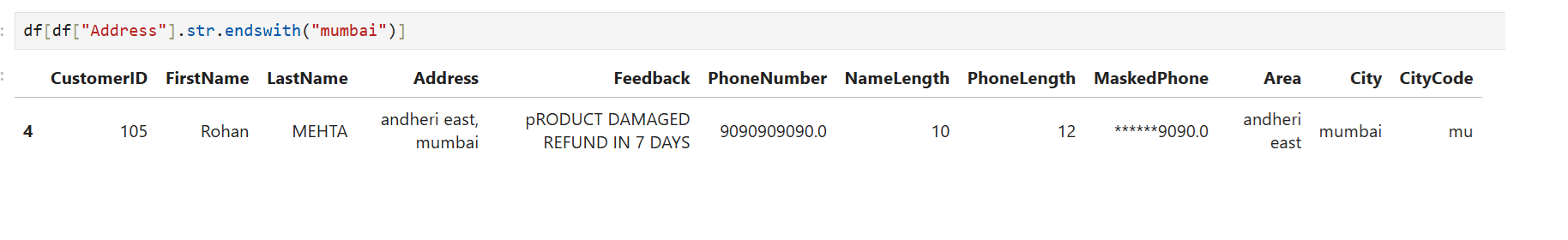 Address ending with Mumbai