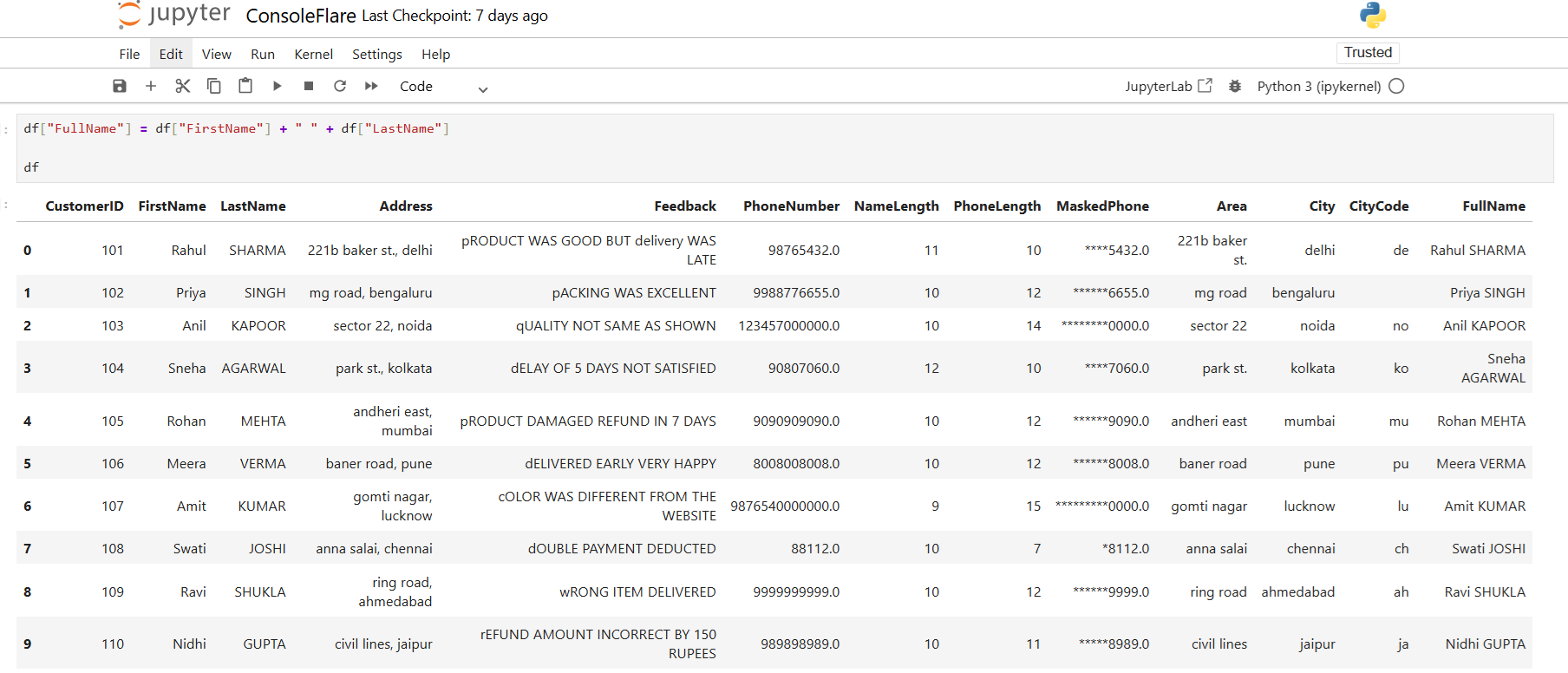Create Full Name Column