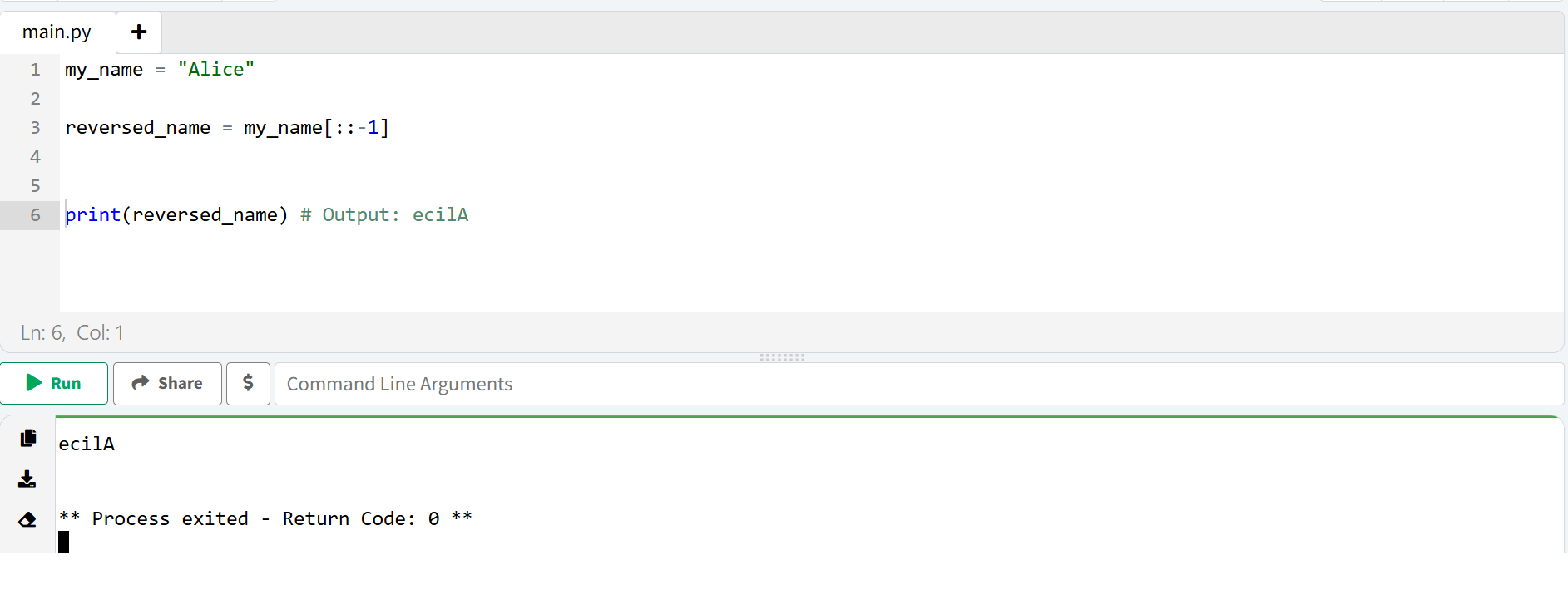 The Coolest Trick: Reversing a String!