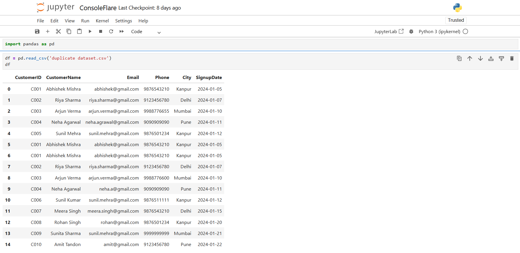 Get the Dataset for Data Cleaning in Pandas